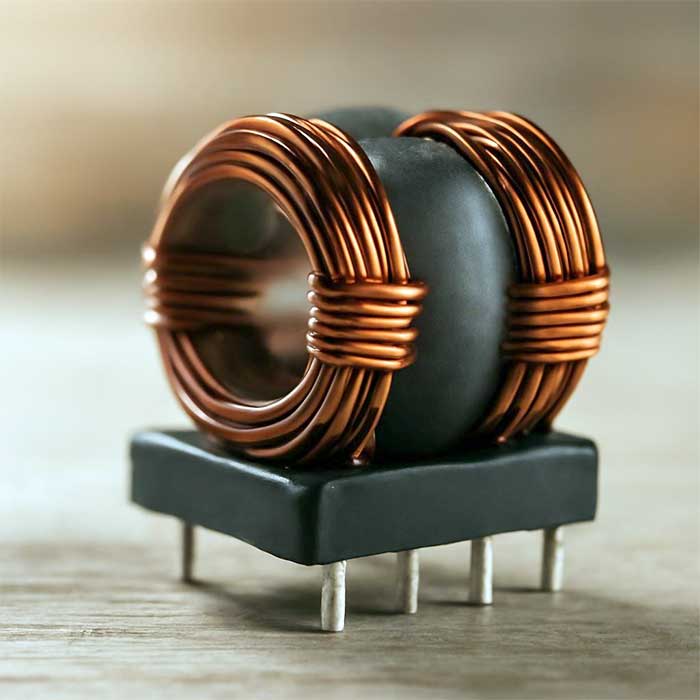 Диаграмма принципа работы синфазного дросселя в фильтре