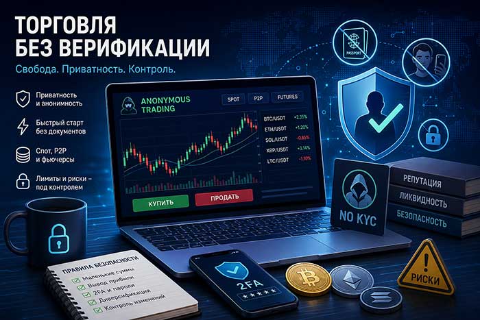 Торговля без верификации на биржах